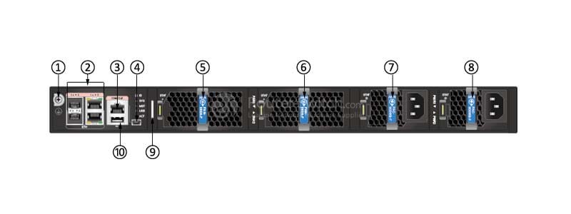 the front (power supply side) panel of CE6850-HI-B-B0A