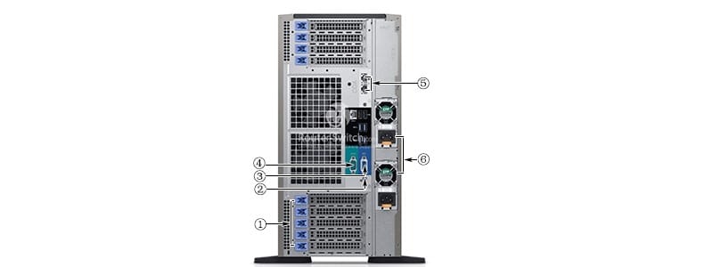 задняя панель серверов Dell t640